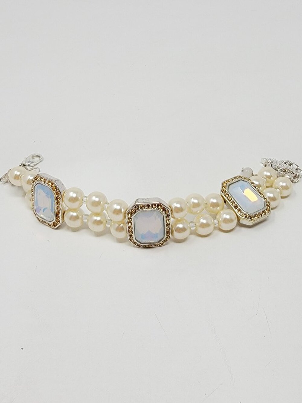 Avon Faux Opal & Faux Pearl Bracelet